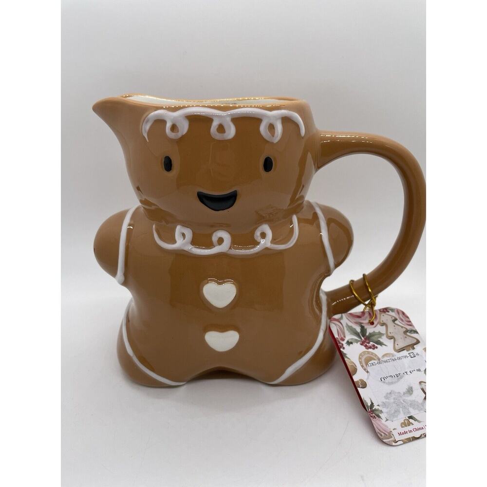 NEW!! Bake Shop Holiday Gingerbread Man Christmas Measuring Cup Frosted Hearts